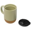 Кружка Denpasar с пробковым дном и крышкой, цветная с двух сторон, оливковый