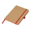 Блокнот A5 Sevilia Color, твердая обложка из крафта, 80 листов, цветной срез и форзац, натуральный/красный