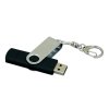 USB 2.0- флешка на 64 Гб с поворотным механизмом и дополнительным разъемом Micro USB, черный/серебристый