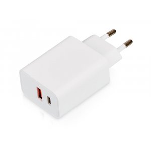 Сетевое зарядное устройство c выходами USB-A и USB-C и быстрой зарядкой QC/PD «Recharger Pro», 30 Вт, белый