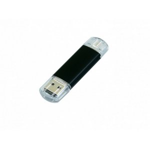 USB 2.0/micro USB- флешка на 16 Гб, черный