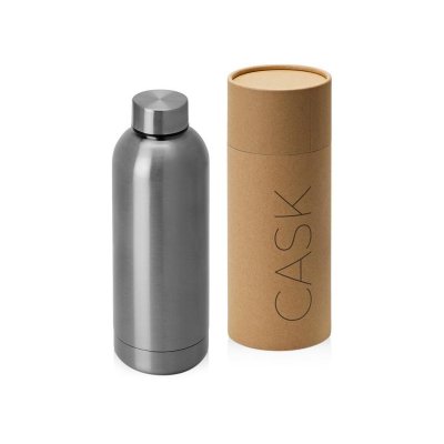 Вакуумная термобутылка Cask Waterline, 500 мл, тубус, серебристый глянцевый