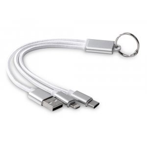 Кабель для зарядки Tres с брелоком, серый Кабель для зарядки Tres с брелоком, серый