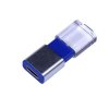 USB 2.0- флешка промо на 64 Гб прямоугольной формы, выдвижной механизм, синий