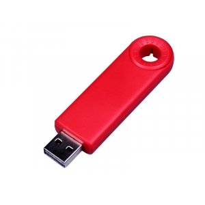 USB 2.0- флешка промо на 4 Гб прямоугольной формы, выдвижной механизм, красный