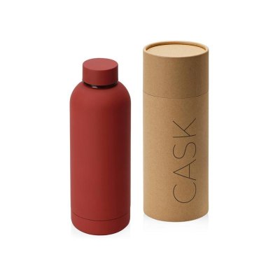 Вакуумная термобутылка Cask Waterline, soft touch, 500 мл, тубус, красный