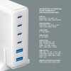 Зарядная станция 4xUSB Type-C, 2xUSB, PD, QC, 160Вт, белый, Deppa