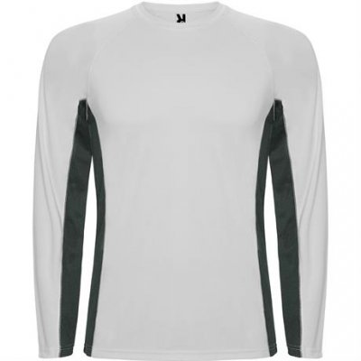 Спортивная футболка SHANGHAI L/S мужская, БЕЛЫЙ/ТЕМНЫЙ ГРАФИТ XL