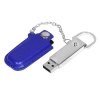 USB 2.0- флешка на 8 Гб в массивном корпусе с кожаным чехлом, синий/серебристый