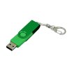 USB 2.0- флешка промо на 8 Гб с поворотным механизмом и однотонным металлическим клипом, зеленый