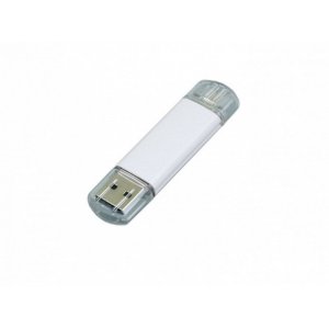 USB 2.0/micro USB- флешка на 64 Гб, белый