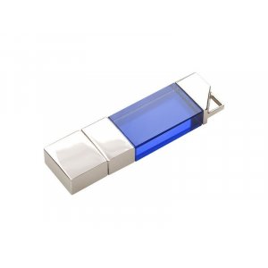 USB 2.0- флешка на 32 Гб кристалл мини, синий