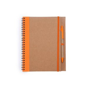 Блокнот А5+ ALANI с шариковой ручкой, крафтовый/оранжевый Блокнот А5+ ALANI с шариковой ручкой, крафтовый/оранжевый