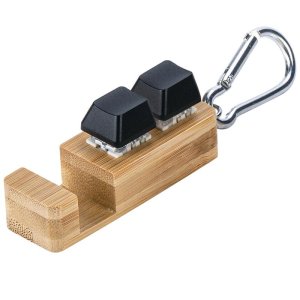 Подставка-брелок для телефона Press c анти-стресс клавишами и карабином, черный Подставка-брелок для телефона Press c анти-стресс клавишами и карабином, черный