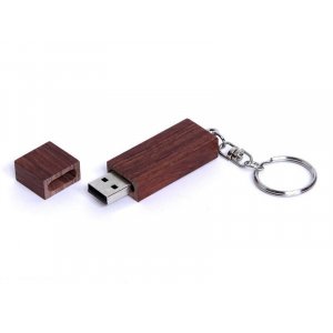 USB 2.0- флешка на 32 Гб прямоугольная форма, колпачок с магнитом, коричневый