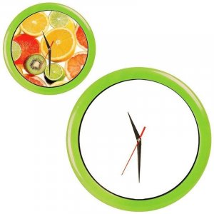 Часы настенные "ПРОМО" разборные ; зеленый яркий,D28,5 см; пластик