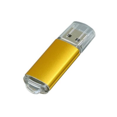 USB 2.0- флешка на 64 Гб с прозрачным колпачком, золотистый