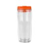 Термокружка Mony 400мл, под цифровую печать, прозрачный/оранжевый