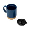 Кружка Denpasar с пробковым дном и крышкой, цветная с двух сторон, бензиновый синий
