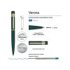 Ручка металлическая шариковая Verona, софт-тач, 1.0 мм, зеленый