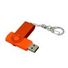 USB 2.0- флешка промо на 32 Гб с поворотным механизмом и однотонным металлическим клипом