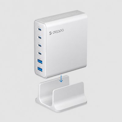 Зарядная станция 4xUSB Type-C, 2xUSB, PD, QC, 160Вт, белый, Deppa
