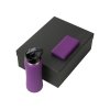 Подарочный набор с бутылкой для воды и повербанком С2, 10000 mAh, фиолетовый