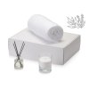 Подарочный набор White light 2.0 с пледом, диффузором, насыпной свечой