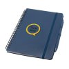 Блокнот Thalaasa формата А5 в твердой обложке из океанического пластика с шариковой ручкой - Синий