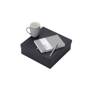 Подарочный набор с блокнотом С2, металлической ручкой и кружкой, серый