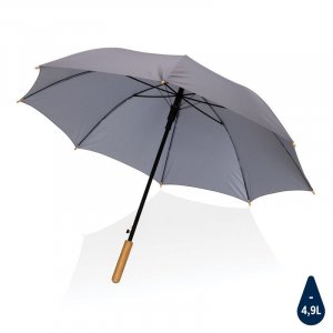 Автоматический зонт-трость с бамбуковой ручкой Impact из RPET AWARE™, 23"