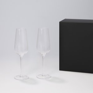 Подарочный набор 2 бокала для шампанского Blanche в черной коробке