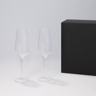 Подарочный набор 2 бокала для шампанского Blanche в черной коробке