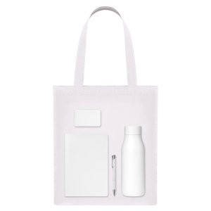 Подарочный набор Welcome Pack, белый (термобутылка, ежедневник, ручка, ЗУ, шоппер)