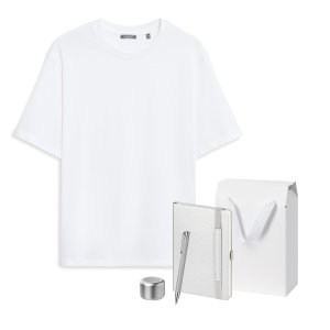 Набор с одеждой RUST (футболка, колонка, ежедневник, ручка), серебряный, M/L