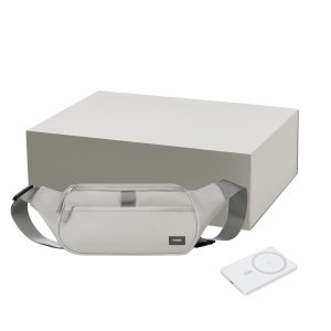 Подарочный набор Boston, Atlantis, серый (поясная сумка, аккумулятор)