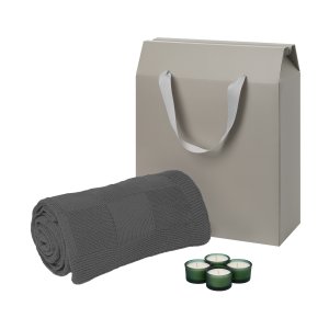 Подарочный набор Sento, Cella, зеленый (свечи, плед) Подарочный набор Sento, Cella, зеленый (свечи, плед)