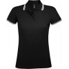 Рубашка поло женская Pasadena Women 200 с контрастной отделкой, черная с белым Рубашка поло женская Pasadena Women 200 с контрастной отделкой, черная с белым