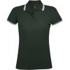 Рубашка поло женская Pasadena Women 200 с контрастной отделкой, зеленая с белым Рубашка поло женская Pasadena Women 200 с контрастной отделкой, зеленая с белым