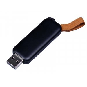 USB 3.0- флешка промо на 32 Гб прямоугольной формы, выдвижной механизм, черный