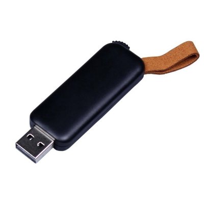 USB 3.0- флешка промо на 32 Гб прямоугольной формы, выдвижной механизм, черный