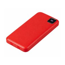 Внешний аккумулятор со встроенными кабелями Фрэйм, 10000мач, красный