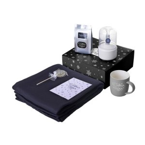 Подарочный набор с пледом, увлажнителем и кружкой, серый Подарочный набор с пледом, увлажнителем и кружкой, серый