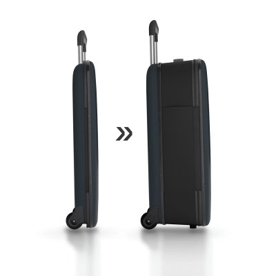 Чемодан складной Rollink Vega II 55x40x20 см, 2 колеса, серо-синий