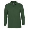 Рубашка поло мужская с длинным рукавом Winter II 210 темно-зеленая Рубашка поло мужская с длинным рукавом Winter II 210 темно-зеленая