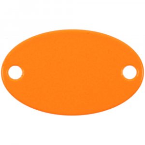Шильдик металлический Alfa Oval, оранжевый неон