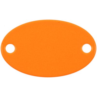 Шильдик металлический Alfa Oval, оранжевый неон