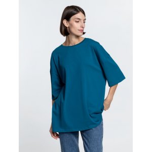 Футболка унисекс оверсайз Crosstown, бирюзовая (морская волна) Футболка унисекс оверсайз Crosstown, бирюзовая (морская волна)