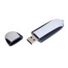 USB 2.0- флешка промо на 4 Гб овальной формы, серебристый/черный