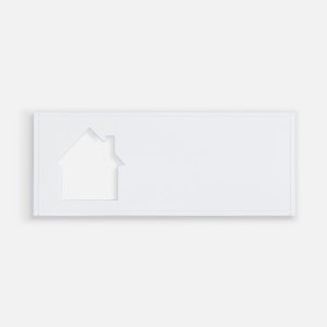 Лейбл из ПВХ с вырезом «Дом», белый Лейбл из ПВХ с вырезом «Дом», белый